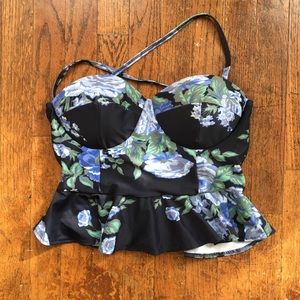 Albion Fit Antigua Cobalt Peplum Tankini Top